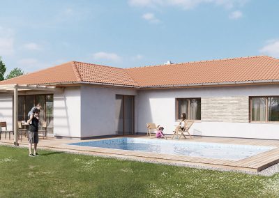 Bungalov B114-V1 dřevostavby Prefast vizualizace