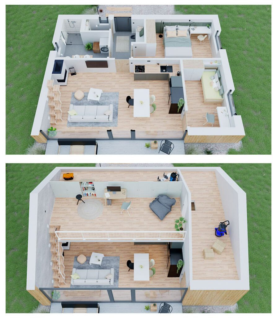 Bungalov B65 - varianta s loftem