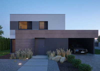 Moderní dům M145 dřevostavby Prefast vizualizace