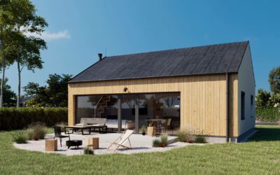 Nízkoenergetický bungalov B65 - terasa - Dřevostavby Prefast