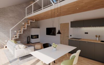 Nízkoenergetický bungalov B65 - kuchyně - Dřevostavby Prefast