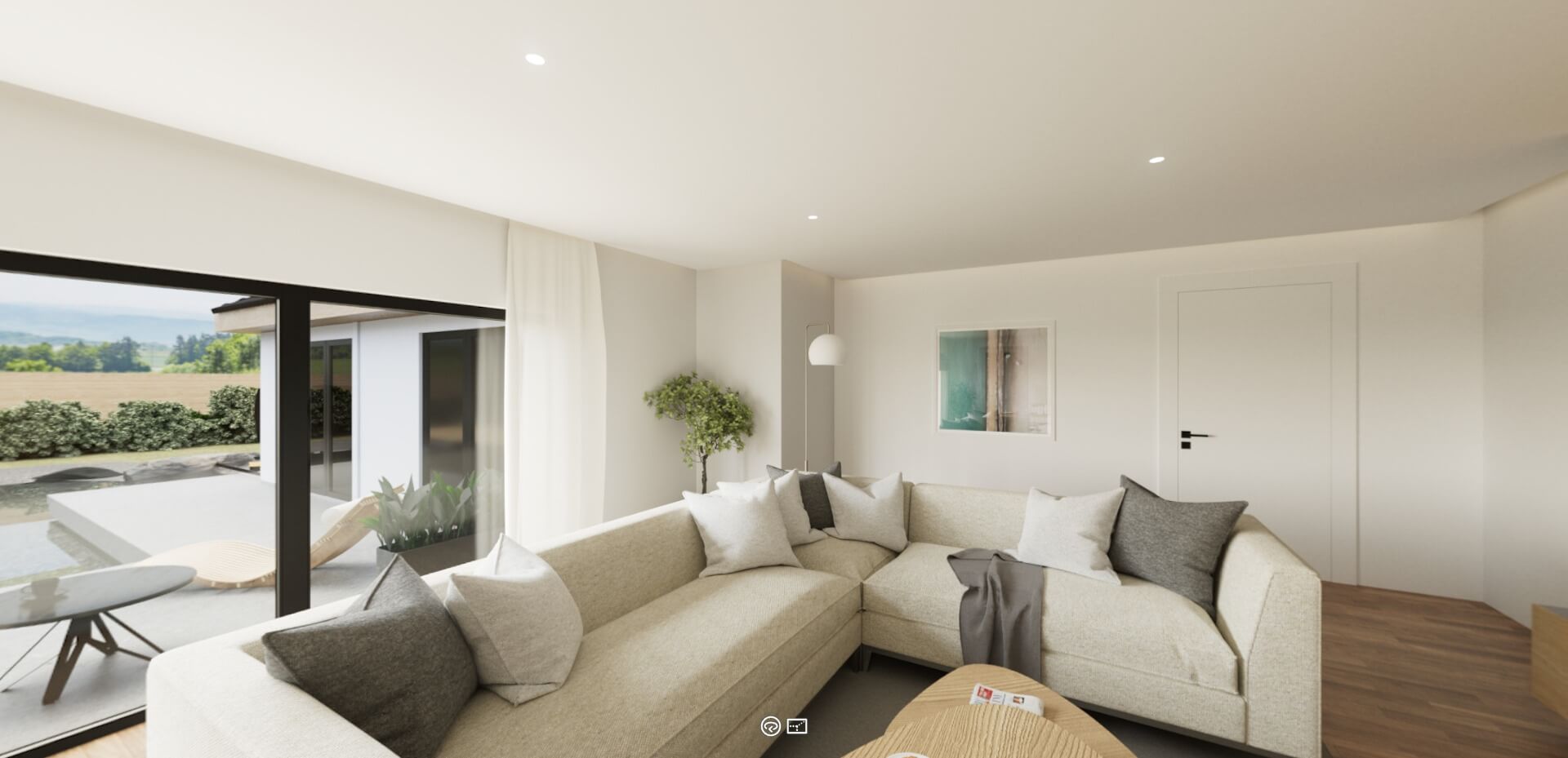 360° virtuální 3D prohlídka - moderní bungalov U139 - dřevostavby Prefast